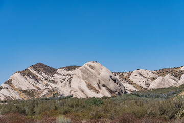 Cajon Valley Formation, Unit 2. Conglomerate and conglomeratic sandstone. Mormon Rocks, Phelan, San Bernardino County, California geology. Cajon Pass.  hogback or hog's back.  San Andreas Fault