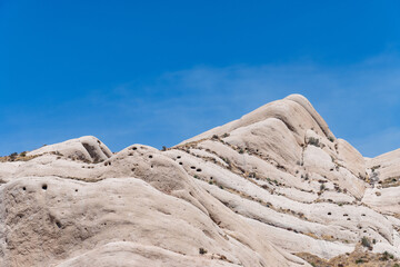 Cajon Valley Formation, Unit 2. Conglomerate and conglomeratic sandstone. Mormon Rocks, Phelan, San Bernardino County, California geology. Cajon Pass.  hogback or hog's back.  San Andreas Fault