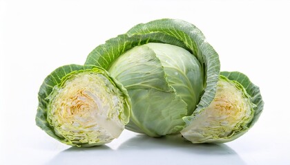 Fototapeta premium Cabbage on white background. Cabbage Isolated.