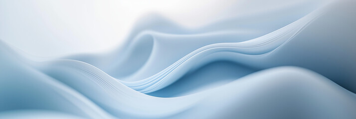 Fototapeta premium A minimalistic gradient background in soft blue and white tones, with smooth, flowing shapes and curves