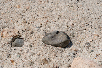 Cajon Valley Formation, Unit 2. Conglomerate and conglomeratic sandstone. Mormon Rocks, Phelan, San Bernardino County, California geology. Cajon Pass.  hogback or hog's back.  San Andreas Fault