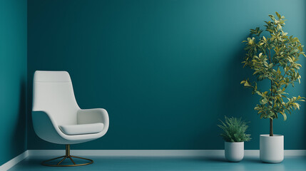 This inviting space features a comfortable chair alongside decorative plants, promoting relaxation and open dialogue during therapy sessions, copy space