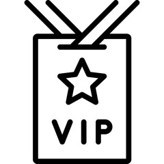 vip card icon illustration design with outline