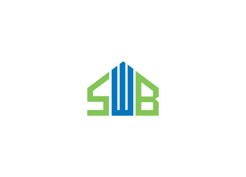 SWB logo design vector icon template with white background
