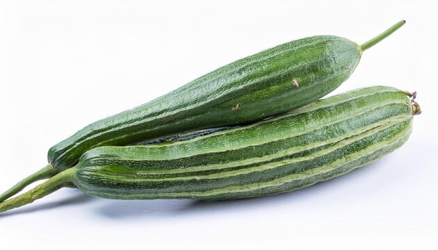 Ridge gourd (turai) on white background. Ridge gourd turai Isolated.