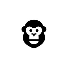 Minimalist and Modern Monkey Logo Design, Simple Chimpanzee, Elegant Orangutan Head Illustration