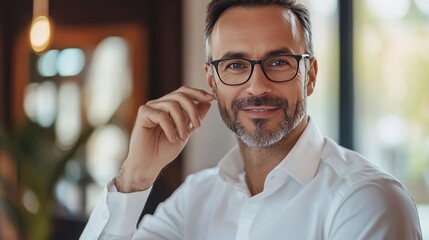 Fototapeta premium Business person at work with glasses