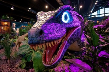 Futuristic zoo with holographic wild animals, where extinct and mythical creatures are recreated alongside real animals, offering an immersive digital experience for visitors