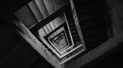 Fototapeta premium Rectangular spiral staircaseä¿¯çž°