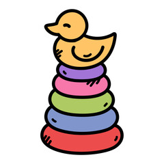 Stacking Rings Doodle Illustration