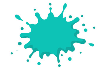 Turquoise paint splatter | vector on white background