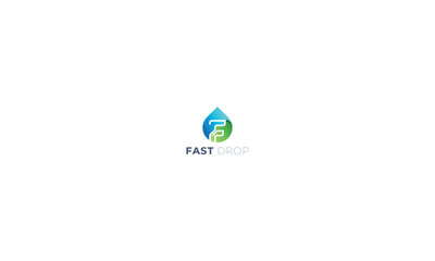 water drop design creative shape letter f logo 