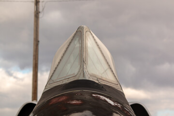 The windscreen and canopy of a jet interceptor