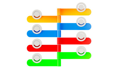 Modern Info-graphic Template for Business with Multi steps, multi-color, labels 3d rendering