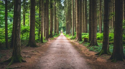 Obraz premium Forest Path Leading to the Unknown
