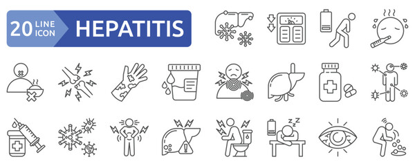 Hepatitis icon set