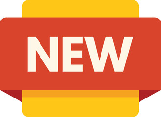 Red and yellow new banner is announcing something new