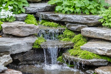 Tranquil Stone Waterfall.