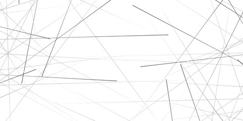 Random chaotic lines. Abstract geometric pattern. Outline monochrome texture. 