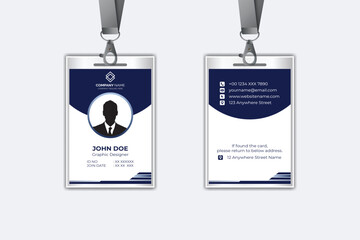 Id card template with photo abstract style