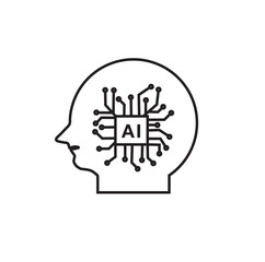 Artificial Intelligence Thin Line Icon. Artificial Intelligence Symbol.
