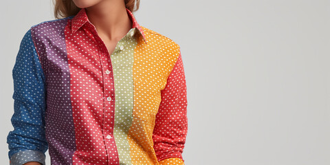 ainbow shirt isolated on white background,  pride month concept