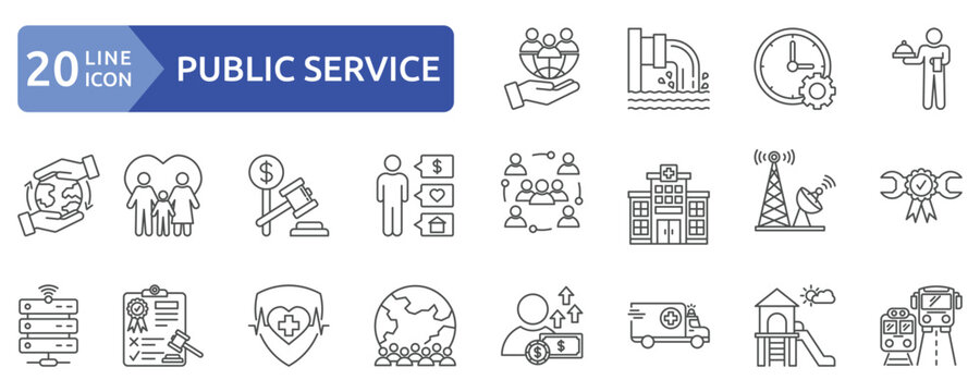 Public service icon set