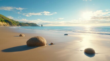 Realistic Ancient Moeraki Boulders