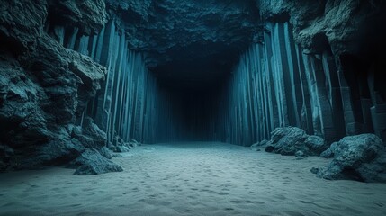 Realistic Dramatic Reynisfjara black sand beach