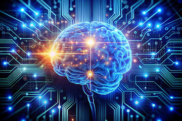Fototapeta premium Digital AI electronic brain