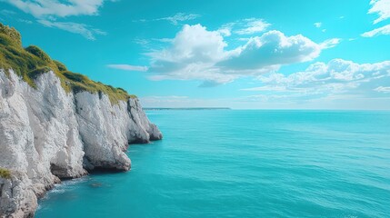 Fototapeta premium Realistic Dramatic White Cliffs of Dover