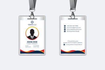 Id card template with photo abstract style