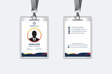 Id card template with photo abstract style