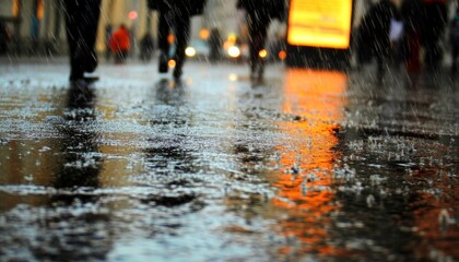 Obraz premium Rainy City Street.