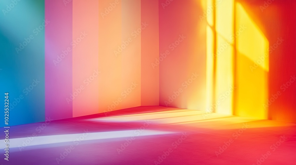 Poster abstract space where light and shadow intertwine