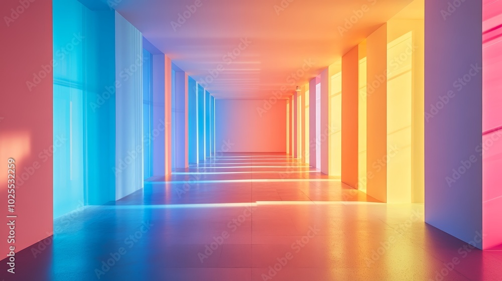 Poster abstract space where light and shadow intertwine
