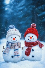 Cute snowman. Winter holiday theme.