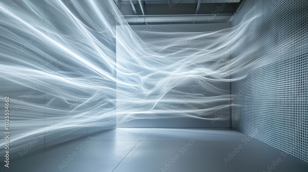 Poster dynamic airflow patterns in modern space