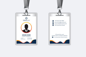 Id card template with photo abstract style