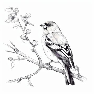 recommend clip art: Elegant Goldfinch Illustration on Clean White Background