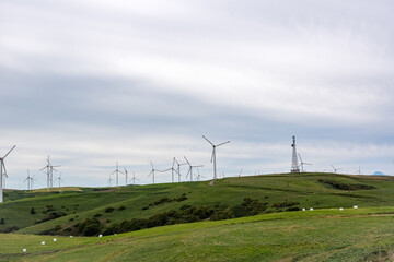北海道　宗谷丘陵　風力発電
