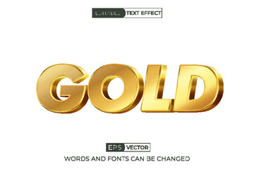 Editable gold text effect vector template