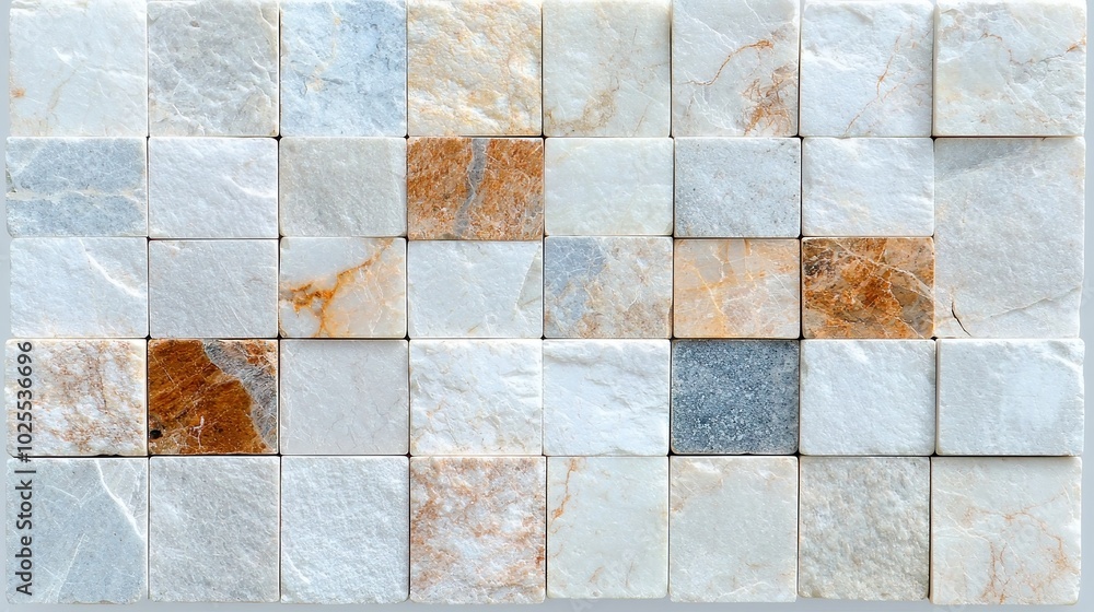 Poster granite block wall texture, showcasing clean-cut square blocks in light and dark grays, features amp