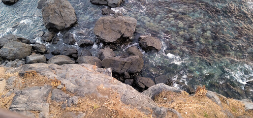 Rocky Beach View of Haeundae, in Busan, South Korea