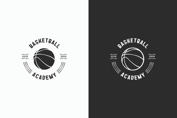 vintage basketball academy icon logo design vector illustration. set bundle retro basketball academy logo vector design template with modern, simple and unique styles.