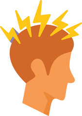 Profile of a man experiencing a headache, symbolizing pain and discomfort