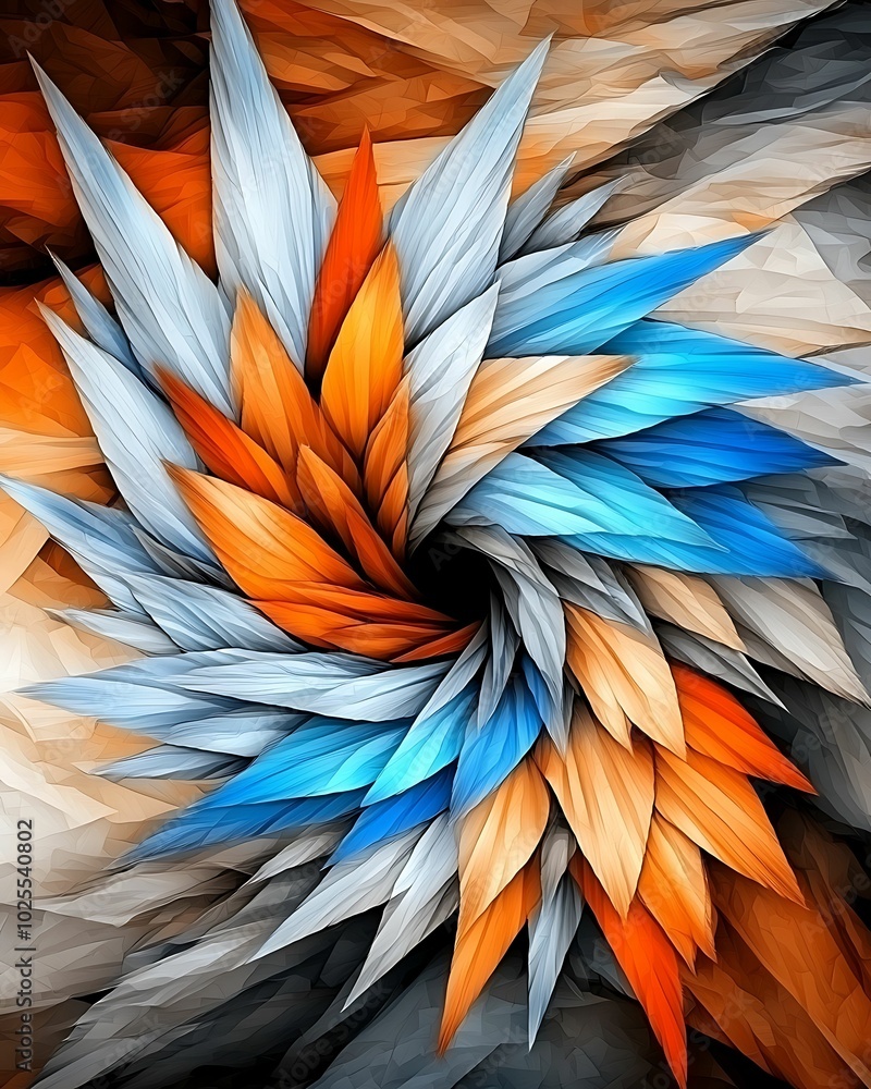 Aufkleber this vibrant abstract design features a colorful spiral with glowing elements, creating a captivatin