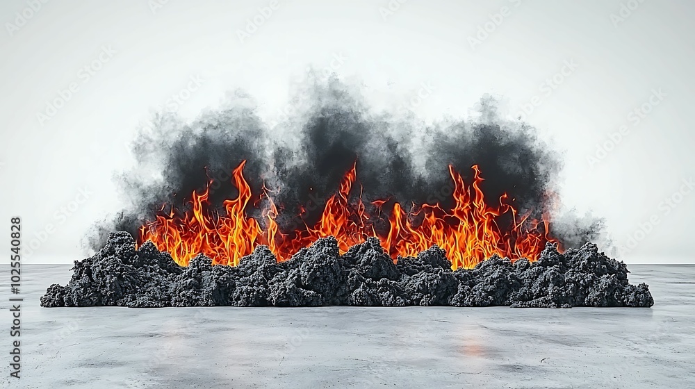 Poster experience a dynamic scene filled with glowing colors and vibrant flames. this artistic portrayal ca