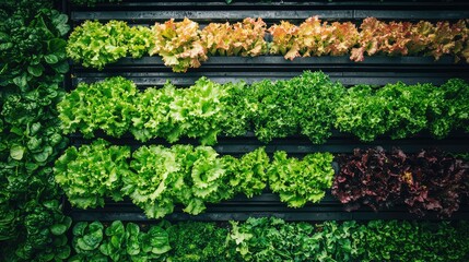 Vertical Farming System with Layered Greens