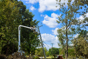 Power has been restored after major violent hurricane damaged power line.